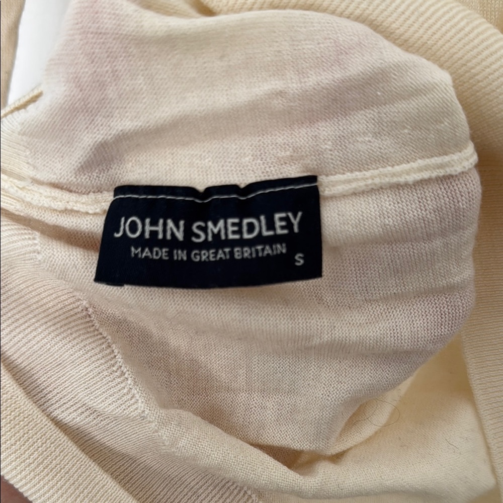 Cream Long Sleeve John Smedley Turtleneck Top - Picture 2 of 3